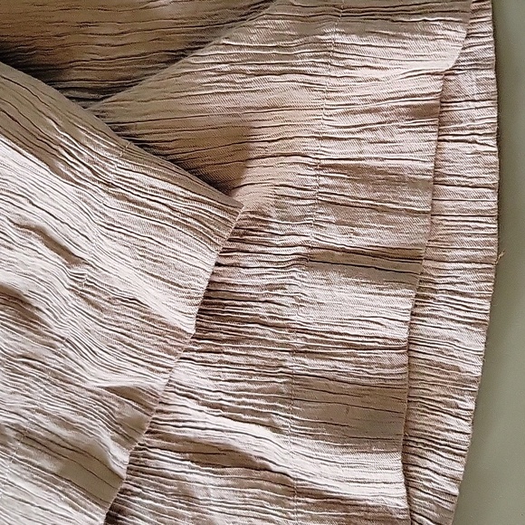 Abercrombie & Fitch Crinkle Texture Wide Leg High Rise Waist Pants Tan Brown LG - Picture 10 of 12